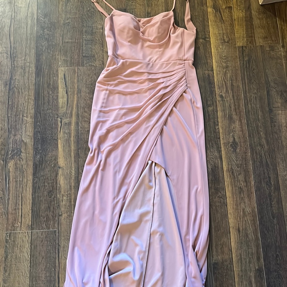 Formal prom dress with slit